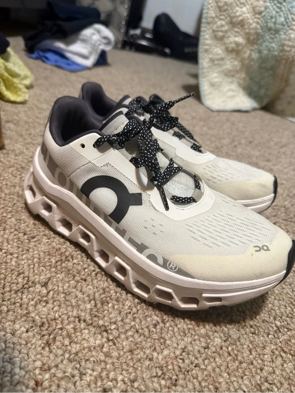 On Running Kids Cloudnova Sneakers in Cream and Black